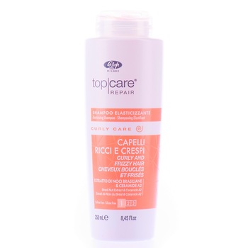 Придающий эластичность шампунь Lisap Curly Care elasticising shampoo для ухода за кудрявыми и вьющимися волосами, 250мл - фото 1
