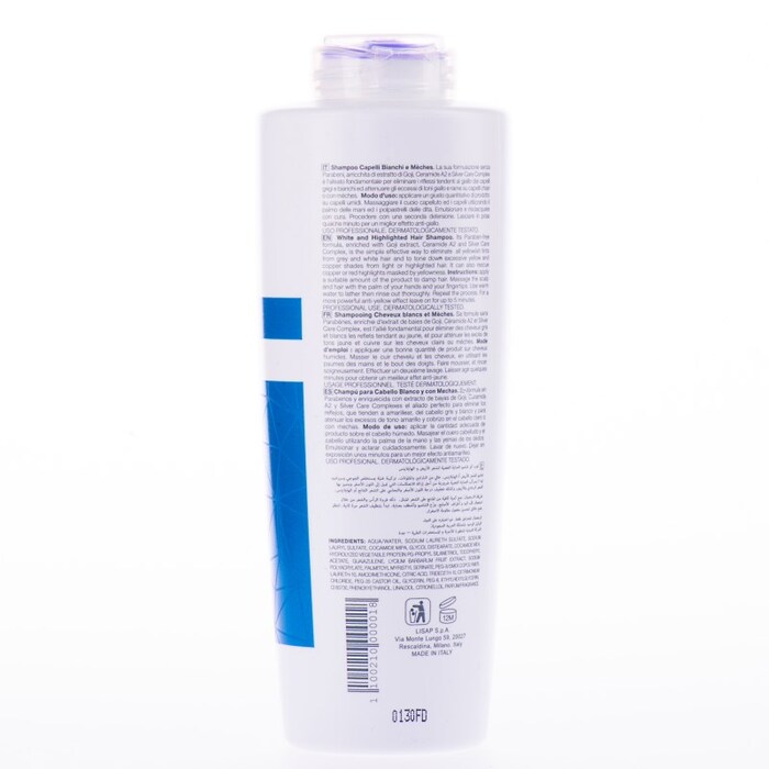 Шампунь для догляду за освітленим, знебарвленим та сивим волоссям Lisap Silver Care shampoo, 500мл - фото 1
